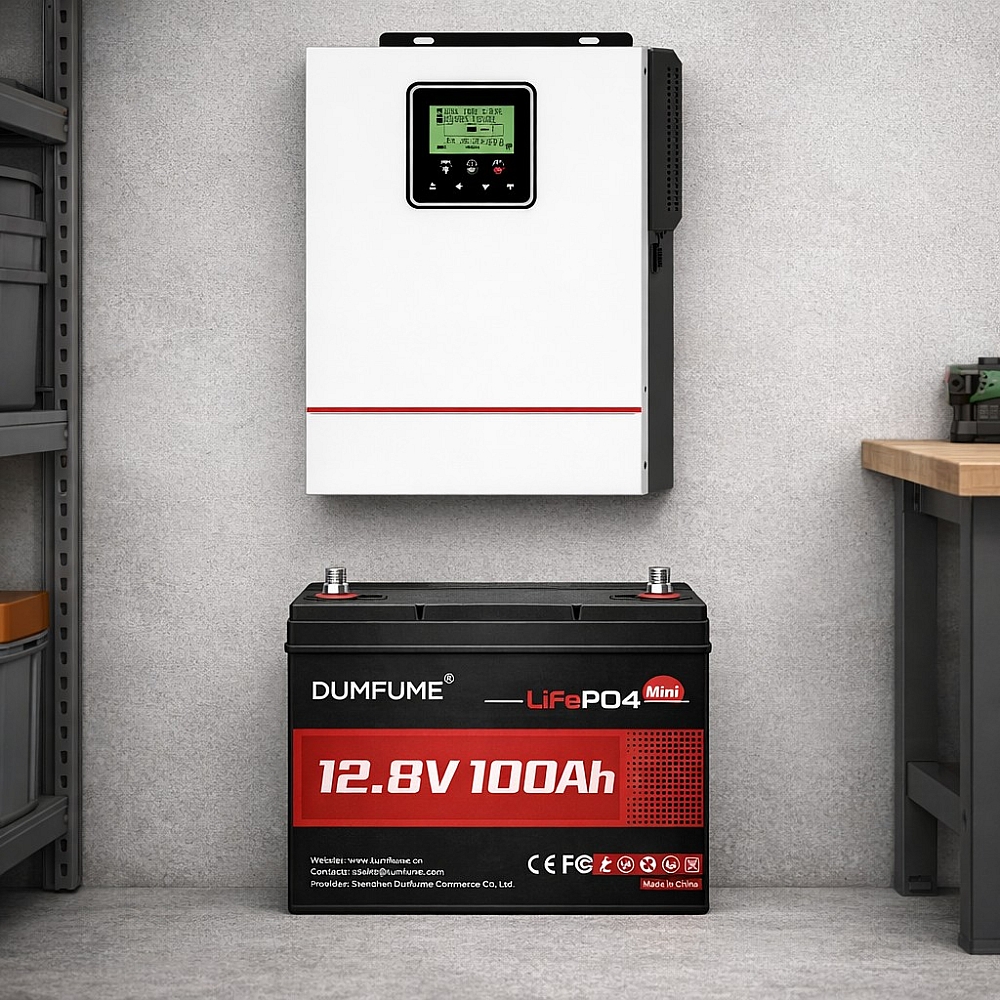 1 кВт LiFePO4 Комплект резервного живлення інвертор Daxtromn + акумулятор Dumfume 12V 100Ah для квартири, будинку