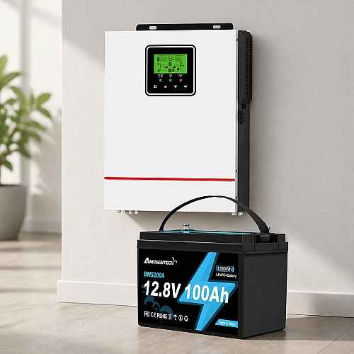 1 кВт LiFePO4 Комплект резервного живлення інвертор Daxtromn + акумулятор Ameisentech 12V 100Ah для квартири, будинку