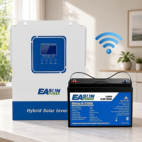 2,2 кВт Комплект резервного живлення Easun Power Інвертор з WiFi + акумулятор 12V/100Ah