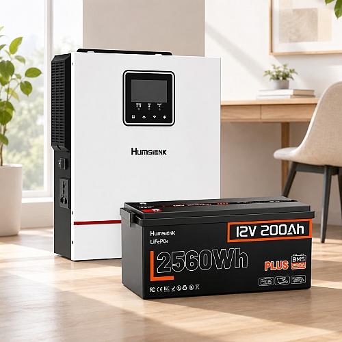 2,5 кВт*год LiFePO4 Комплект резервного живлення Humsienk інвертор 1 кВт + 12V/200Ah акумулятор