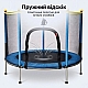 Батут дитячий 140 см Fitonix із захисною сіткою + 6 опорних ніжок Blue
