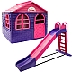 Дитячий набір Doloni будиночок XL та гірка велика 243 см, рожево-фіолетовий