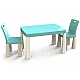 Дитячий стіл та два стільці, Doloni пластиковий Бірюзовий