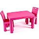 Дитячий стіл та два стільці, Doloni пластиковий Рожевий