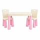 Дитячий стіл та два стільці, Doloni пластиковий Рожево-молочний