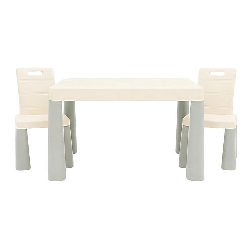 Дитячий стіл та два стільці, Doloni пластиковий сіро-молочний
