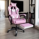 Геймерське крісло для дівчат з підставкою ніг EC GAMING Рожеве Комп'ютерне ігрове