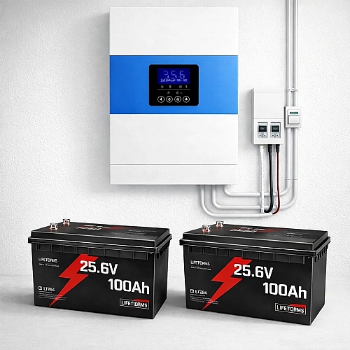 6.5 кВа LiFePO4 Комплект резервного живлення інвертор Daxtromn + 2 акумулятора Idzlldi 24V 100Ah для квартири, будинку