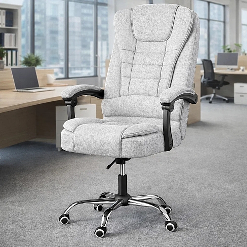 Офісне крісло BOSS KO22, тканинне, світло-сіре, до 130 кг