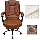 Офісне крісло Prime VIP Premium з масажною подушкою, з підніжкою Коричневе комп'ютерне крісло