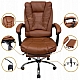 Офісне крісло Prime VIP Premium з масажною подушкою, з підніжкою Коричневе комп'ютерне крісло