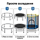 Батут дитячий 140 см Fitonix із захисною сіткою + 6 опорних ніжок Blue