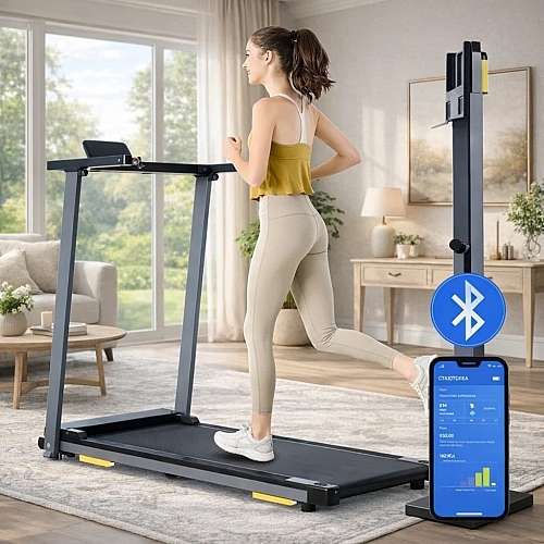 Бігова доріжка до 12 км/год Novonova SY-T2712 з LCD-екраном, до 120 кг, Bluetooth, 15 вбудованих програм