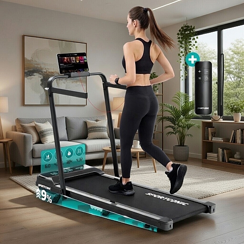 Бігова доріжка з регульованим кутом нахилу, до 12 км/год Sportconic P106FA Pro до 110 кг, з ручками, пультом