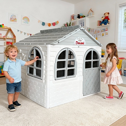 Будиночок для дітей Doloni середній, біло-сірий