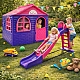 Дитячий набір Doloni будиночок XL та гірка велика 243 см, рожево-фіолетовий