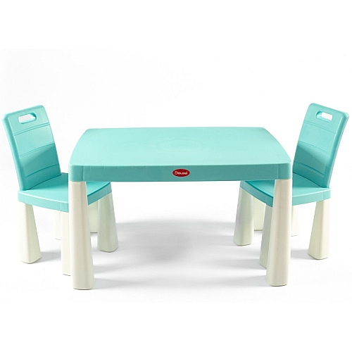 Дитячий стіл та два стільці, Doloni пластиковий Бірюзовий