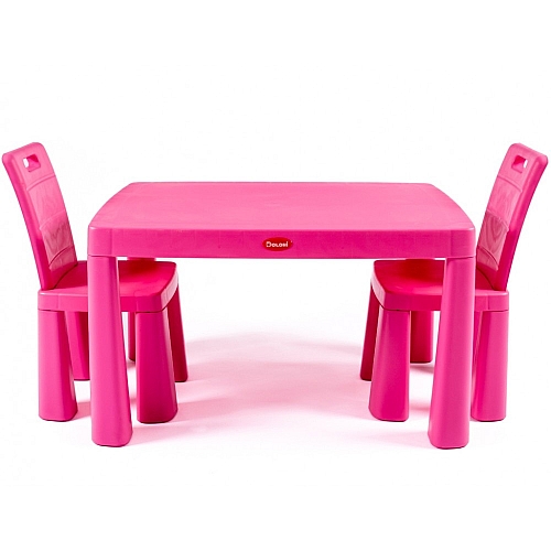 Дитячий стіл та два стільці, Doloni пластиковий Рожевий