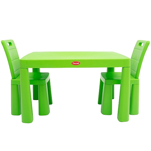 Дитячий стіл та два стільці, Doloni пластиковий Зелений