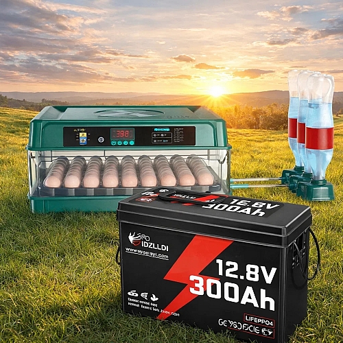 Комплект Інкубатор автоматичний на 70 яєць Vertis (220/12В) для безперервної інкубації+LiFePO4 12V 300Ah акумулятор Idzlldi