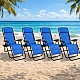 Комплект шезлонг-лежак з підстаканником Axeon 4 шт, синій, складний з текстилену