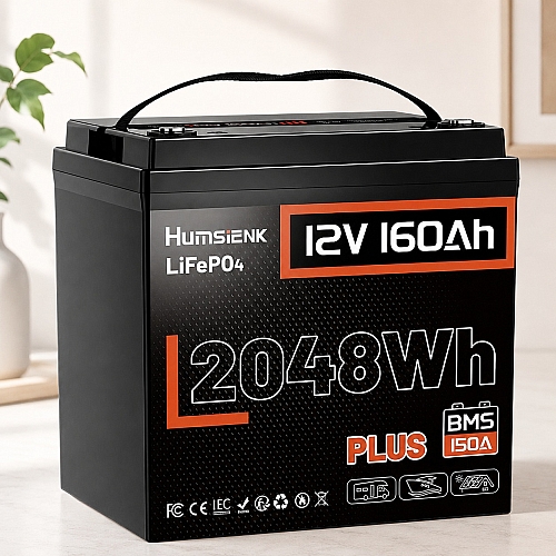 LiFePO4 12V/160Ah 150A BMS акумулятор Humsienk 2048 Вт*год для систем резервного живлення
