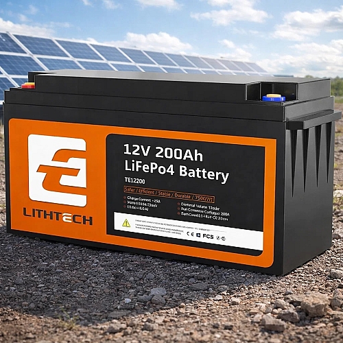 LiFePO4 12V/200Ah Акумулятор Lithtech з BMS для резервного живлення