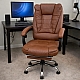 Офісне крісло Prime VIP Premium з масажною подушкою, з підніжкою Коричневе комп'ютерне крісло
