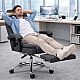 Оригінальне офісне крісло Axeon VIP з тканини, з масажем та підставкою для ніг, до 130 кг, чорне