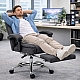 Оригінальне офісне крісло Axeon VIP з тканини, з масажем та підставкою для ніг, до 130 кг, сіре