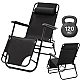 Шезлонг-лежак Axeon, до 120 кг, чорний, розкладний