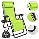 Шезлонг-лежак з підстаканником Axeon Zero Gravity, lime green, складний з текстилену