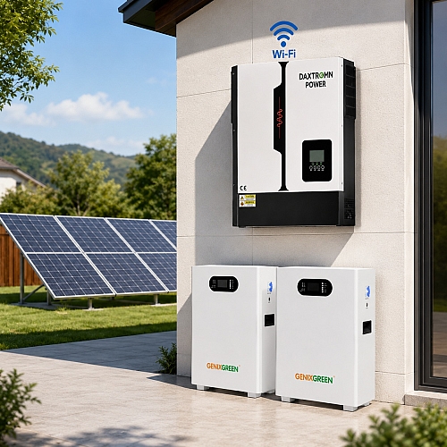 11 кВт LiFePO4 Комплект резервного живлення з Wi-Fi інвертор Daxtromn Power + 2 акумулятора 51,2V з LCD-дисплеєм Genix Green