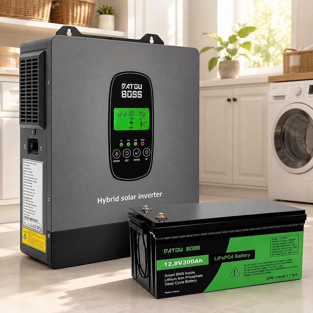 3,8 кВт*год LiFePO4 Комплект резервного живлення Datouboss Інвертор + акумулятор 12V/300Ah для будинку, квартири