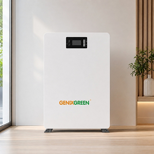 LiFePO4 51,2V/100Ah Акумулятор Genix Green з Wi-Fi, Smart BMS, LCD-дисплеєм 5,12 кВт*год для систем резервного живлення