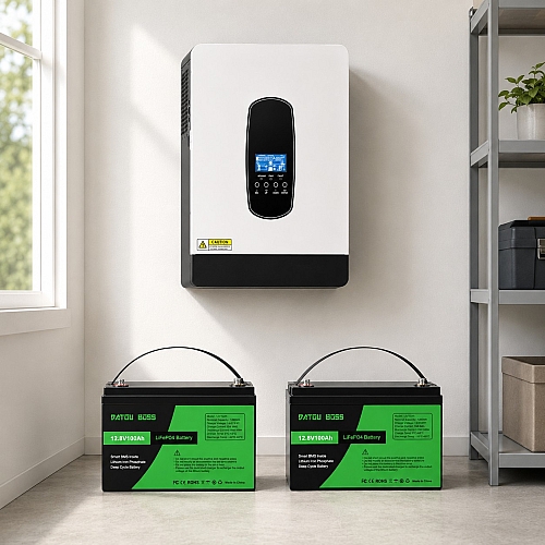 4.2кВа LiFePO4 Комплект резервного живлення інвертор Daxtromn + 2 акумулятора Datouboss 12V 100Ah, BMS, 1280Wh для квартири