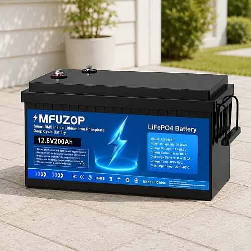 LiFePO4 12V 200Ah Акумулятор MFUZOP 2560Wh Smart BMS 200A
