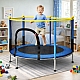 Дитячий батут Atletiko 140 см з сіткою синій - 6 опорних ніжок