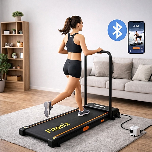 Бігова доріжка 12 км/год, до 120 кг, 1100вт Bluetooth, тиха, Електрична Fitonix 12BT Оригінал