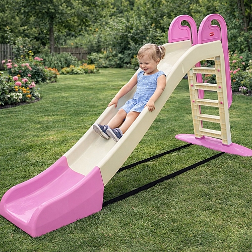 Гірка для дітей 243 см, Doloni Молочно-рожева