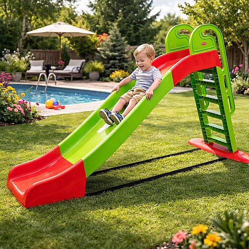 Гірка для дітей 243 см, Doloni зелено-червона