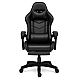 Геймерське крісло Gamery з масажною подушкою, підставкою для ніг, ігрове, комп'ютерне Чорне