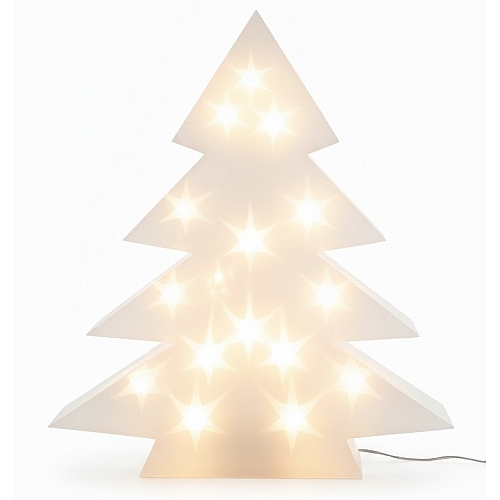 Новорічна світлодіодна фігура Ялинка на батарейках, таймер, тепла біла
