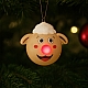 Декоративна ялинкова іграшка-куля Вівця з миготливим носом Light Zone