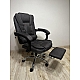 Оригінальне офісне крісло Axeon VIP з тканини, з масажем та підставкою для ніг, до 130 кг, темно-сіре