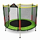 Батут дитячий 140 см Fitonix із захисною сіткою + 6 опорних ніжок зелений