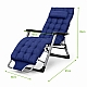 Садове пляжне крісло Ideal Garden з матрацом та подушкою, до 90 кг, синє, шезлонг для саду та тераси