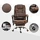 Офісне крісло до 130 кг з підставкою для ніг BOSS KO22 VIP коричневе з тканини