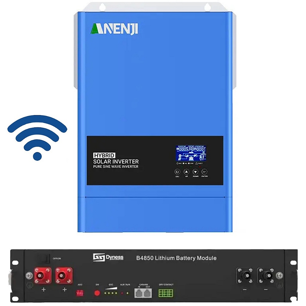 6,2 кВт Комплект резервного живлення Гібридний інвертор Anenji + акумулятор Dyness B4850 LiFePO4