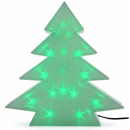 Новорічна світлодіодна фігура Ялинка на батарейках, таймер, зелена